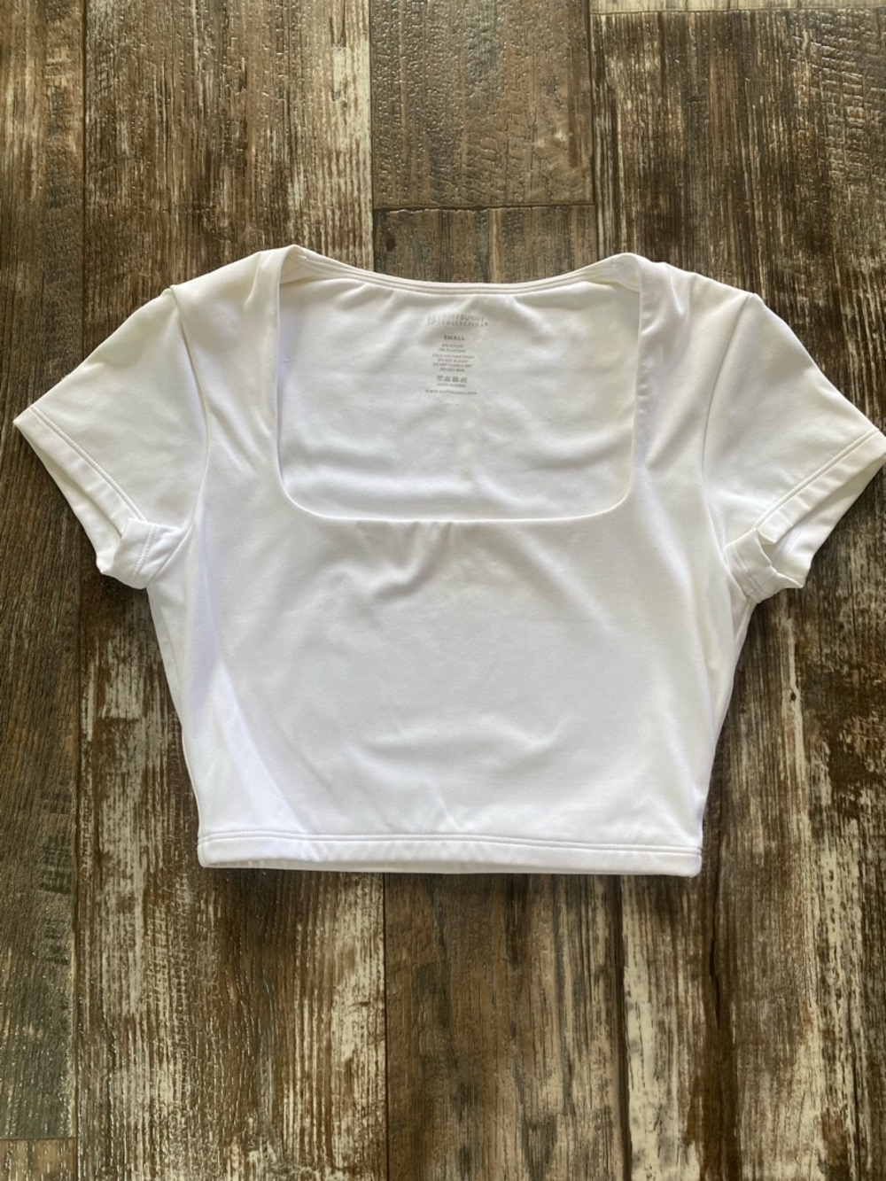 BuffBunny White Square-Neck Crop Top